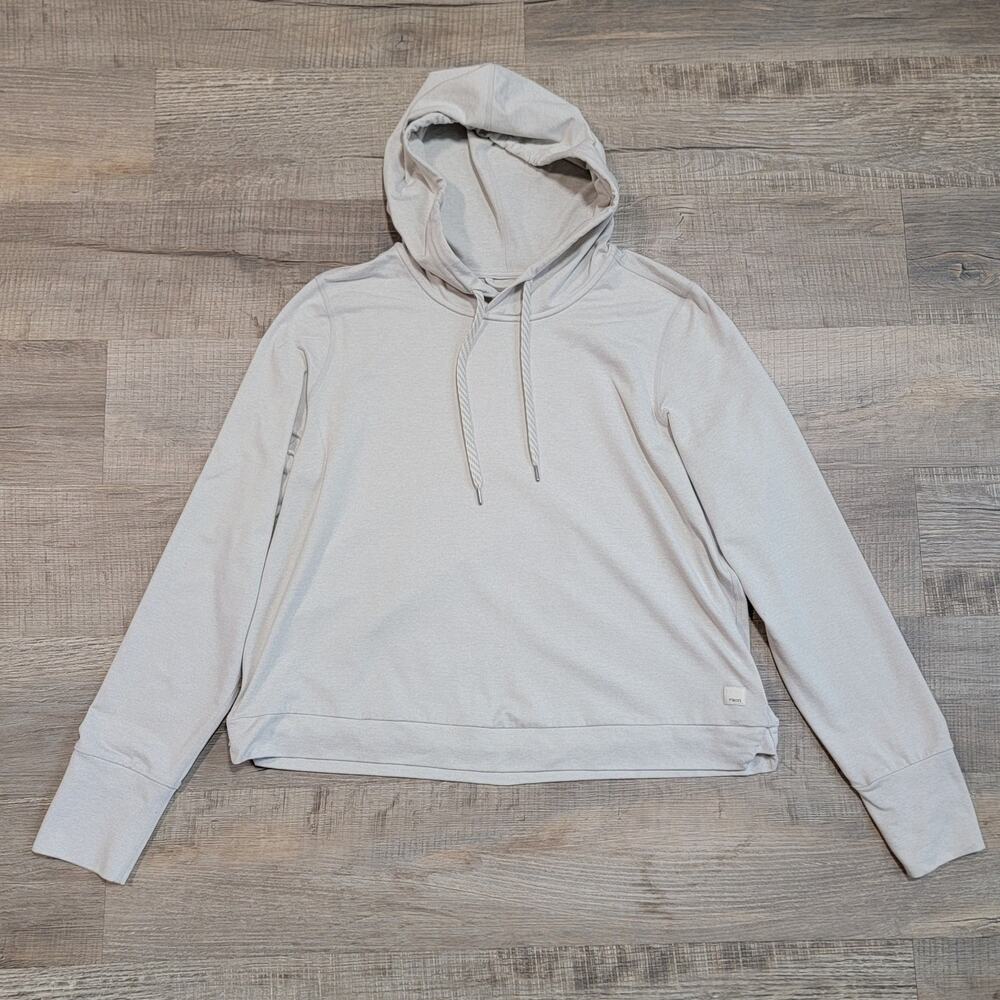 Vuori Womens Halo Essential Hoodie Size Large Gray Stretch Athleisure Comfort